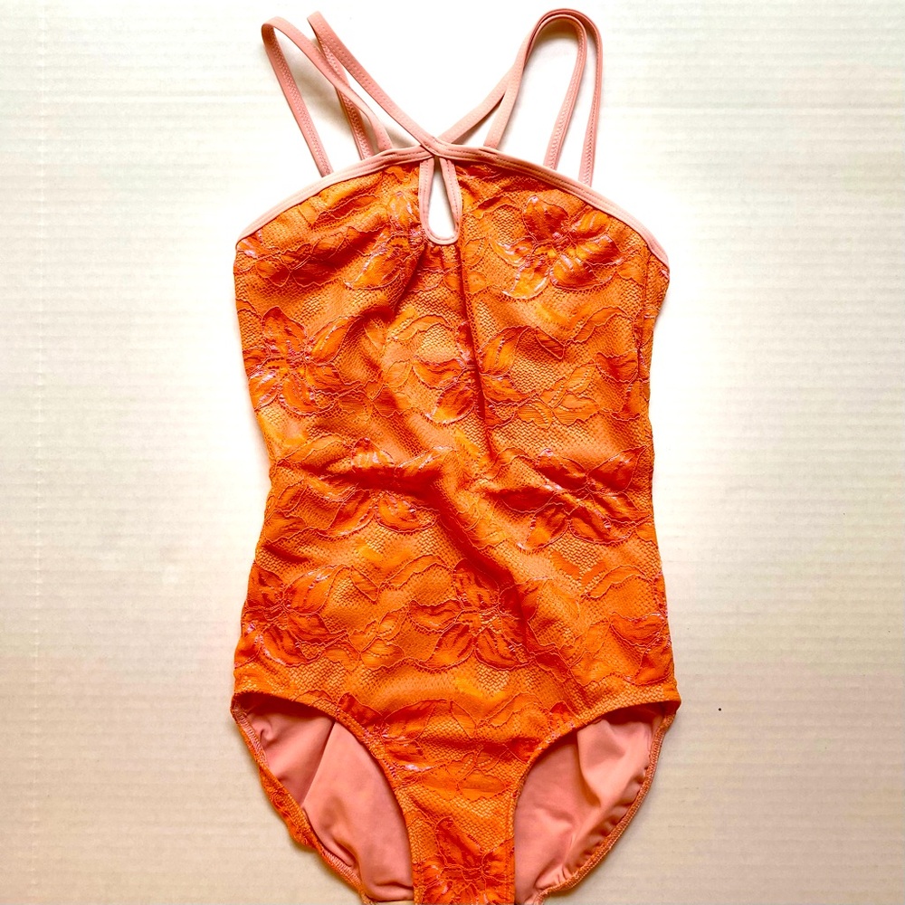 Eleve Noelle Tiger Lily Lace Leotard - Size Adult XS